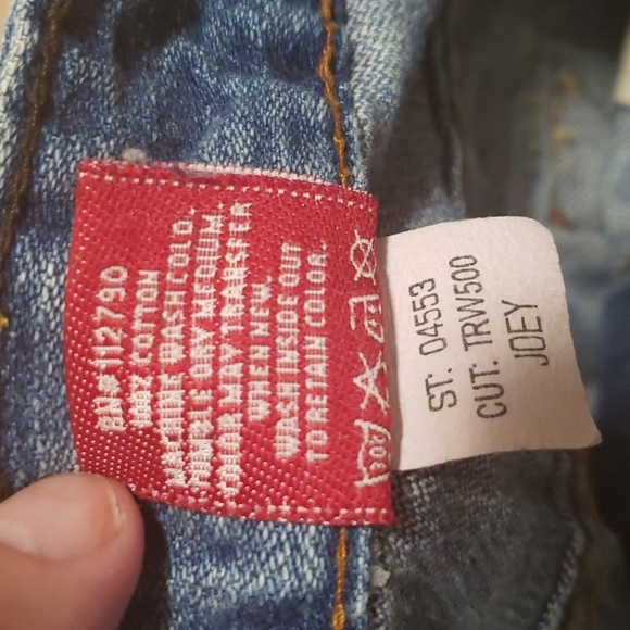 VINTAGE TRUE RELIGION DISTRESSED FLARE PATCHWORK JEANS SZ 8/29 - Picture 4 of 12